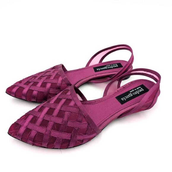 Pedro Garcia Mesh Slingback Flat Pumps Women's Purple Size US6-6.5 EU37 - Picture 1 of 13